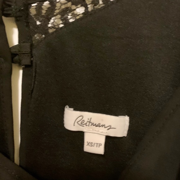 Little Black Dress with Lace Neckline - Picture 2 of 4